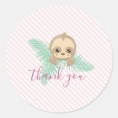 Schattigee Baby Sloth Verjaardagsfeestje Stickers (Voorkant)
