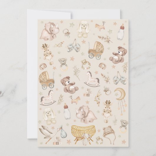 Schattigee Baby Speelgoed Plushies Genderneutraal  Kaart (Achterkant)