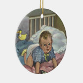  Schattigee Baby Spelen in Wieg, Kind Nap Time Keramisch Ornament (Rechts)