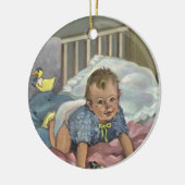 Schattigee Baby Spelen in Wieg, Kind Nap Time Keramisch Ornament (Links)