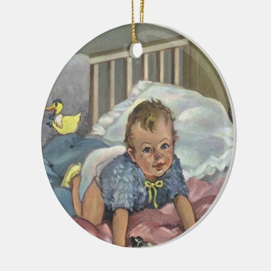  Schattigee Baby Spelen in Wieg, Kind Nap Time Keramisch Ornament (Links)