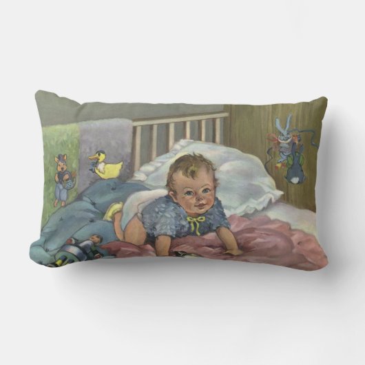 Schattigee Baby Spelen in Wieg, Kind Nap Time Kussen (Voorkant)