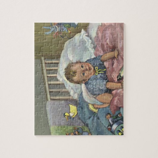  Schattigee Baby Spelen in Wieg, Kind Nap Time Legpuzzel (Verticaal)
