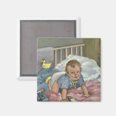  Schattigee Baby Spelen in Wieg, Kind Nap Time Magneet (Voorkant / Achterkant)