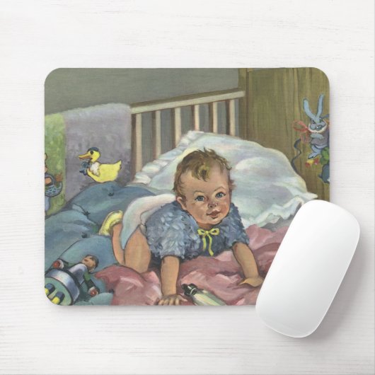 Schattigee Baby Spelen in Wieg, Kind Nap Time Muismat (Met muis)