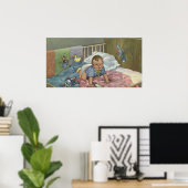 Schattigee Baby Spelen in Wieg, Kind Nap Time Poster (Thuiskantoor)