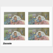  Schattigee Baby Spelen in Wieg, Kind Nap Time Rechthoekige Sticker (Vel)