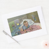  Schattigee Baby Spelen in Wieg, Kind Nap Time Rechthoekige Sticker (Envelop)