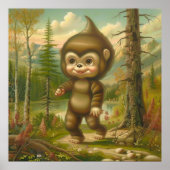 Schattigee baby squatch sasquatch bigfoot poster (Voorkant)