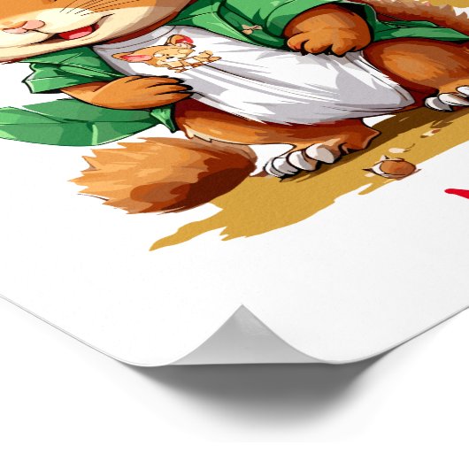 Schattigee Baby Squirrel aangepaste naam Poster (Hoek)