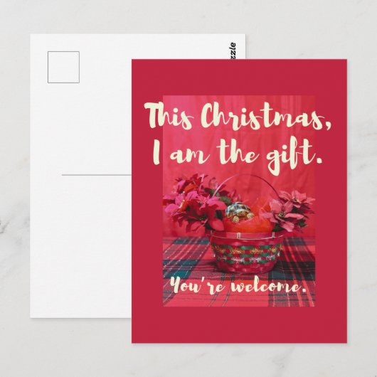 Schattigee Baby Sulcata schildpad in poinsettia ma Briefkaart (Voorkant / Achterkant)