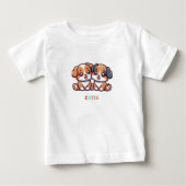 SCHATTIGEE BABY T SHIRT PUPPIES (Voorkant)