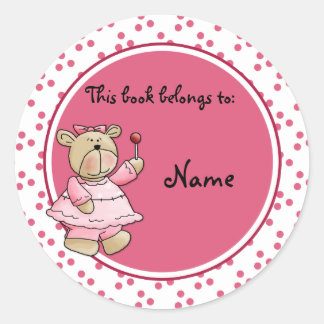 Schattigee baby Teddy Baer Bookplate Ronde Sticker