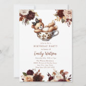 Schattigee Baby teddybeer | Verjaardagstheefeest Kaart (Voorkant)