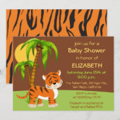 Schattigee Baby Tiger Baby shower Invitation Kaart (Voorkant / Achterkant)