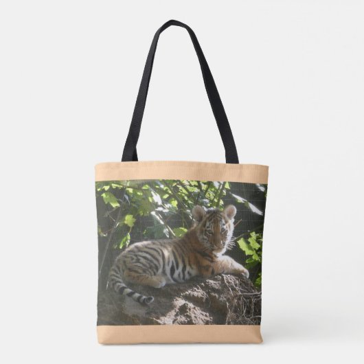 Schattigee Baby Tiger Canvas tas (Achterkant)