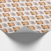 Schattigee Baby Tiger Craw Scratching Kids Verjaar Cadeaupapier (Hoek)