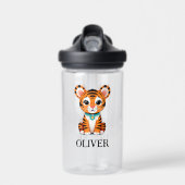 Schattigee Baby Tiger gepersonaliseerd Waterfles (Voorkant)