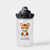 Schattigee Baby Tiger gepersonaliseerd Waterfles (Achterkant)
