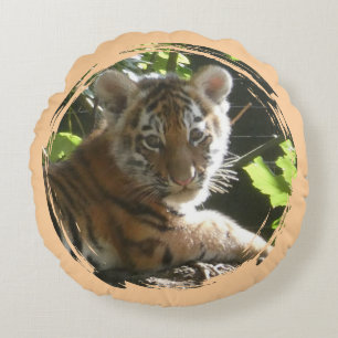 Schattigee Baby Tiger Ronde Kussen