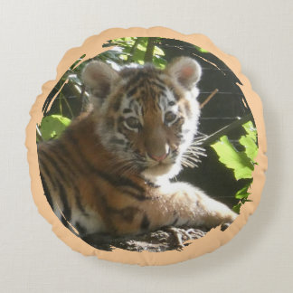 Schattigee Baby Tiger Ronde Kussen