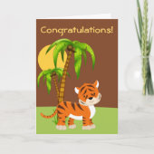 Schattigee Baby Tiger Wenskaart Kaart (Voorkant)
