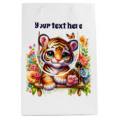 Schattigee baby tijger aanpasbaar medium cadeauzakje (Voorkant)