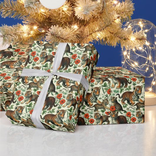 Schattigee  Baby Tijger Naadloos Cadeaupapier (Feestdagen)