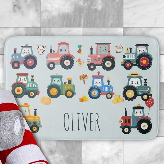 Schattigee Baby-tractoren in een Boerderij Badmat