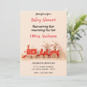 Schattigee Baby Train Baby shower Kaart (Staand voorkant)