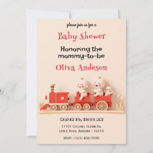 Schattigee Baby Train Baby shower Kaart