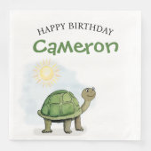 Schattigee Baby Turtle Illustration Servet (Voorkant)
