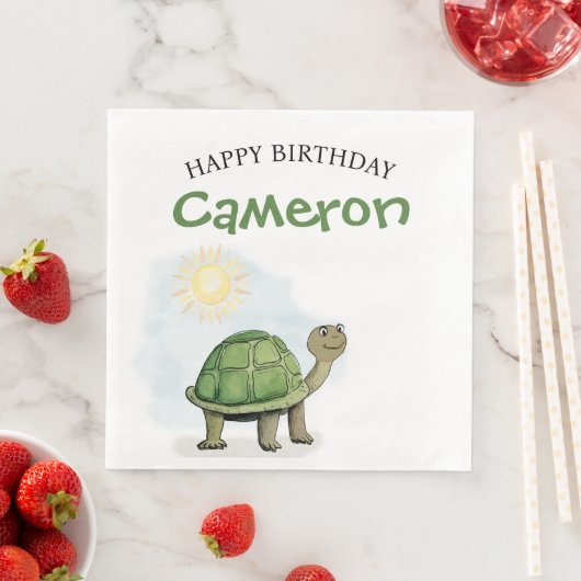 Schattigee Baby Turtle Illustration Servet (Insitu)