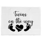 Schattigee baby tweeling woordkunst unisex groot cadeauzakje (Achterkant)