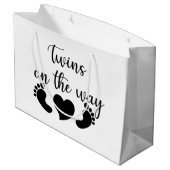 Schattigee baby tweeling woordkunst unisex groot cadeauzakje (Achterkant Gekanteld)