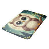 Schattigee baby uil bij nacht met maan badmat (Gekanteld)