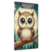 Schattigee baby uil bij nacht met maan klembord (Rechts)