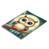 Schattigee baby uil bij nacht met maan notitieboek (Linkerzijde)