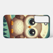 Schattigee baby uil bij nacht met maan samsung galaxy hoesje (Achterkant horizontaal)
