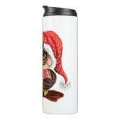 Schattigee Baby Uil in Kerst Pet Thermische Tumble Thermosbeker (Geroteerd rechts)