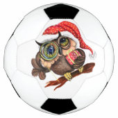Schattigee Baby Uil In Kerst Pet Voetbal Gift (Voorkant)