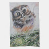 Schattigee Baby Uil keukenhanddoek (Verticaal)