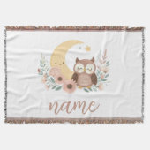 Schattigee baby uil met maan deken (Voorkant)