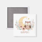 Schattigee baby uil met maan magneet (Voorkant / Achterkant)
