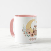 Schattigee baby uil met maan mok (Voorkant links)