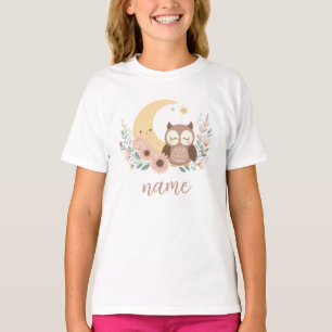 Schattigee baby uil met maan t-shirt