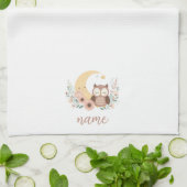 Schattigee baby uil met maan theedoek (Gevouwen)