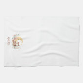 Schattigee baby uil met maan theedoek (Horizontaal)