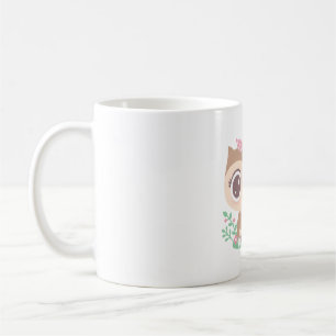 Schattigee Baby uil met roze strik Koffiemok