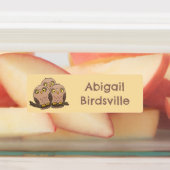 Schattigee baby uil trio cartoon gepersonaliseerd labels (Aangebracht)